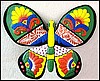 Painted Metal Butterfly Wall Hanging - Butterfly Yard Art - Tropical Design - 18" x 19"